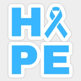 Hope Awareness Ribbon (Light Blue) Sticker